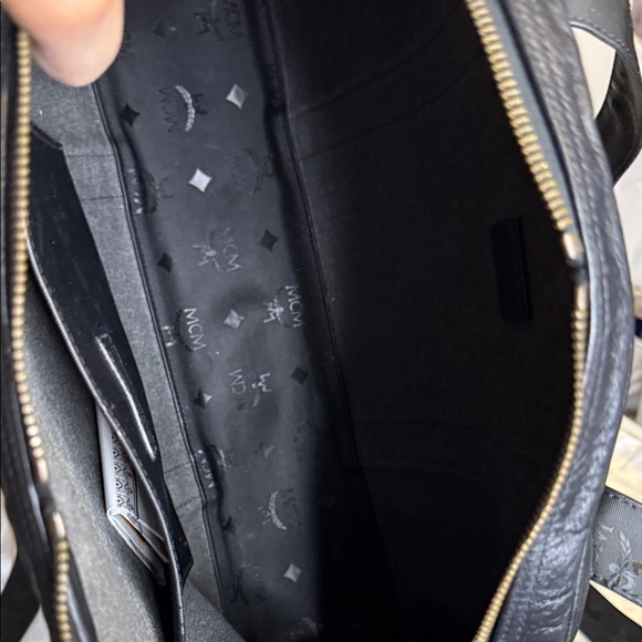 MCM Black Tote with Gold Details with COA - Picture 9 of 12